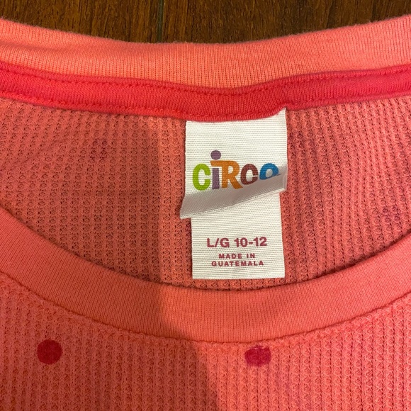 Circo Girls L 10/12 Thermal Long Sleeve Pink with Red Polka Dots - Picture 4 of 5